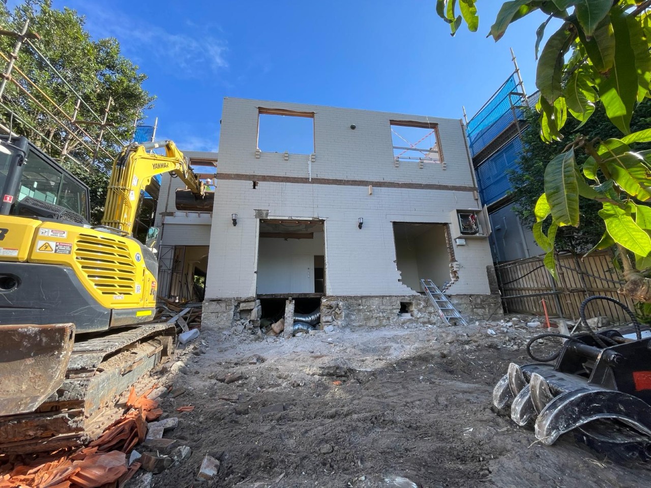 Licensed demolition of a residential structure, Sydney